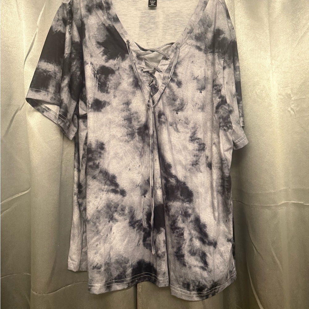 Tie-Dye Lace-Up Women's Top SHEIN